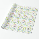 36.o Papel de regalo del corazón del amor del<br><div class="desc">El papel de embalaje hermoso con el corazón y florece 36 años de junto del 36.o diseño del aniversario para que los pares envuelvan su regalo especial para el que usted ama.</div>