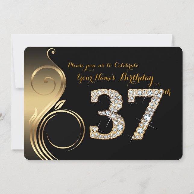 37.ª, Invitación por cumpleaños, Diamante número,  (Anverso)