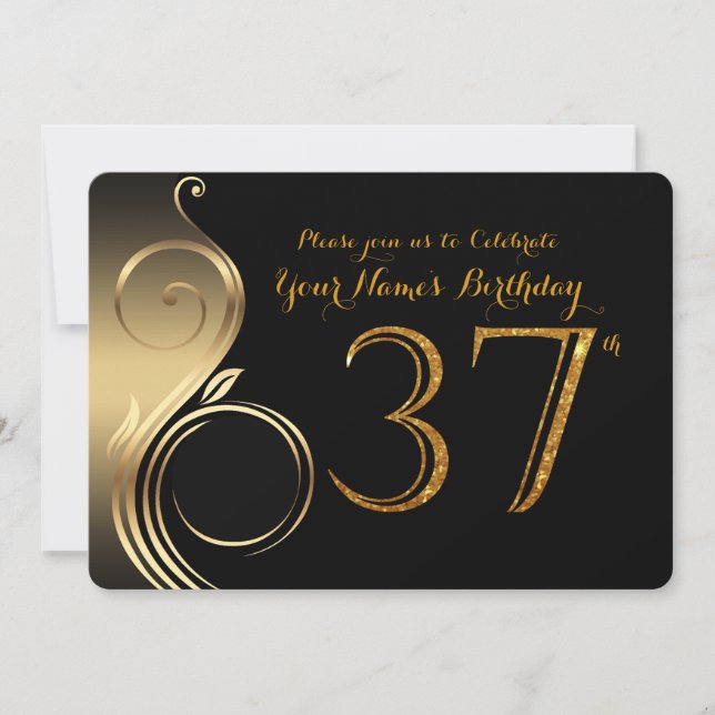 37.ª, invitación por cumpleaños, número Purpurina  (Anverso)