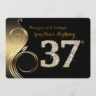 37.o, invitación del cumpleaños, diamante del