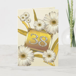 38ª tarjeta de cumpleaños con daisies.