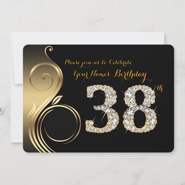 38.ª, Invitación por cumpleaños, Diamante número,  (Anverso)