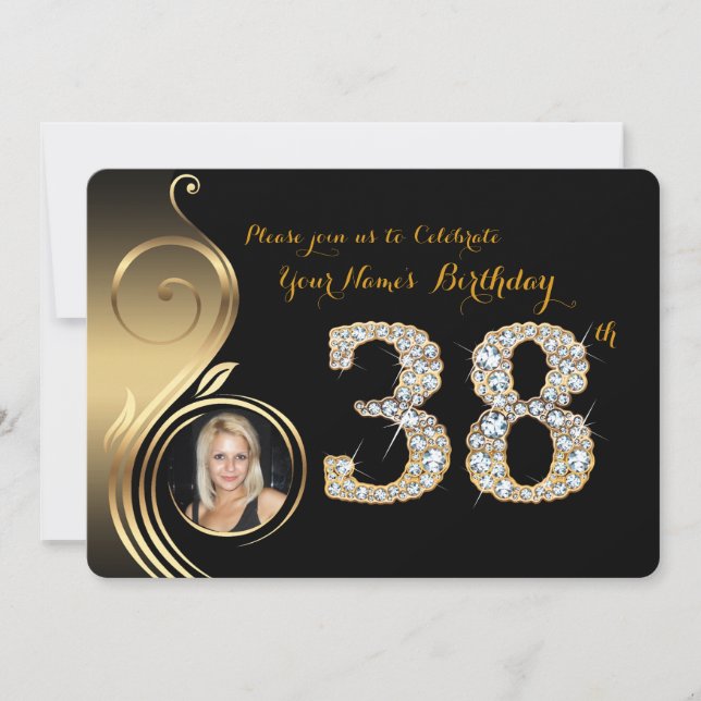 38.ª, Invitación por cumpleaños, Diamante número,  (Anverso)