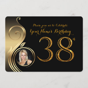 38.ª, Invitación por Cumpleaños, Oro Número Purpur