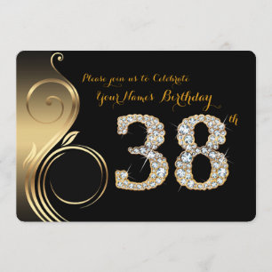 38.o, invitación del cumpleaños, diamante del