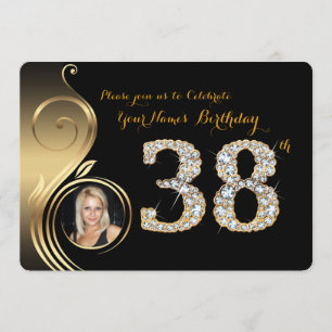 38.o, invitación del cumpleaños, diamante del