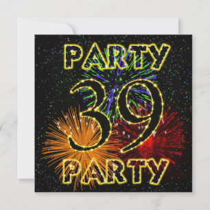 39.ª invitación a la fiesta de cumpleaños con fueg