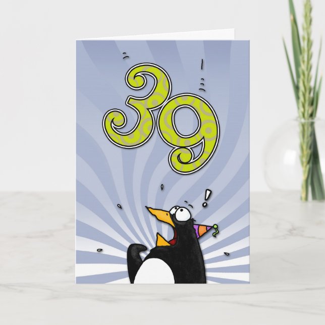 39.º cumpleaños - Tarjeta de sorpresa para pingüin (Anverso)