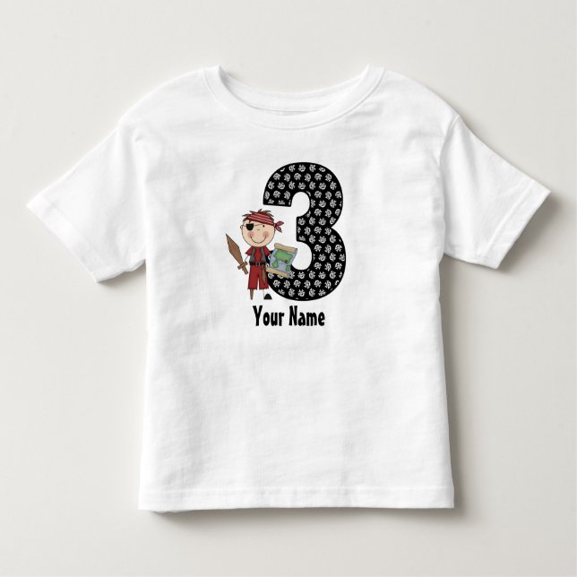 3.ª Camisa Personalizada Pirata de Cumpleaños (Anverso)