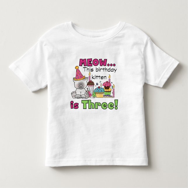 3.ª camiseta y regalo de cumpleaños para gatitos (Anverso)
