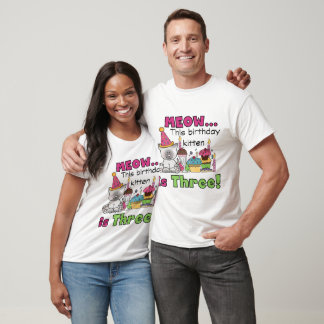 3.ª camiseta y regalo de cumpleaños para gatitos