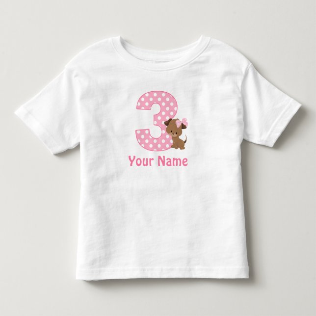 3.ª Chica de cumpleaños, Puppy, camiseta personali (Anverso)