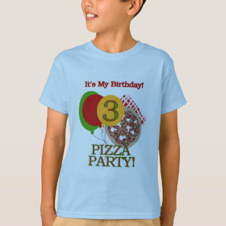 3.ª Fiesta Pizza Camisetas de cumpleaños y regalos