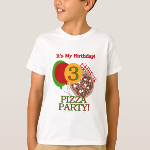 3.ª Fiesta Pizza Camisetas de cumpleaños y regalos