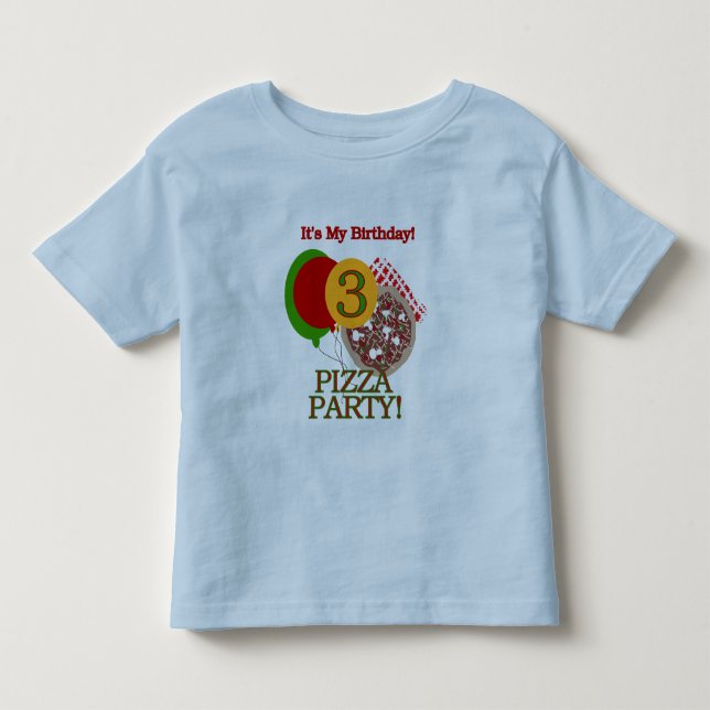 3.ª Fiesta Pizza Camisetas de cumpleaños y regalos (Anverso)