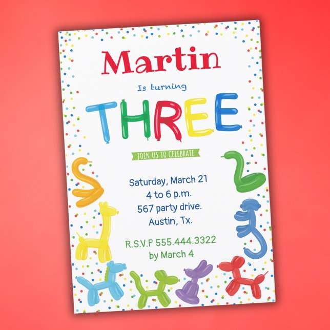 3.ª invitación a globos de animales de cumpleaños (Subido por el creador)