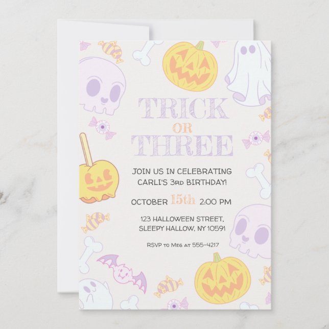 3.ª invitación a la fiesta de cumpleaños de Hallow (Anverso)