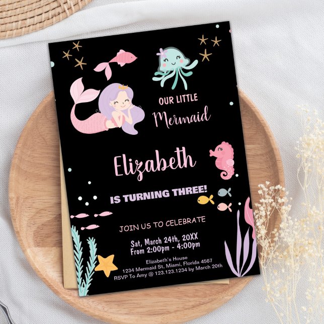 3.ª Invitación A La Sirenita (3rd Our Little Mermaid Birthday Invitations)