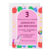 3.ª invitación a los globos unicornio