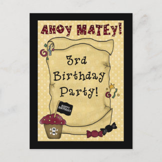 3.ª invitación al cumpleaños pirata