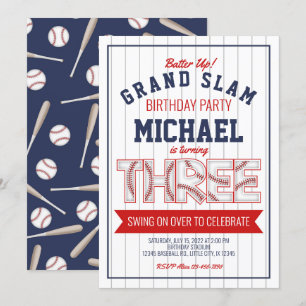 3.ª Invitación de cumpleaños al béisbol