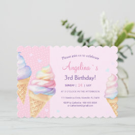 3.ª invitación de cumpleaños con helado.