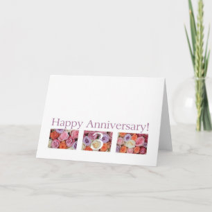 3.ª Tarjeta de Aniversario Boda rosas pastel