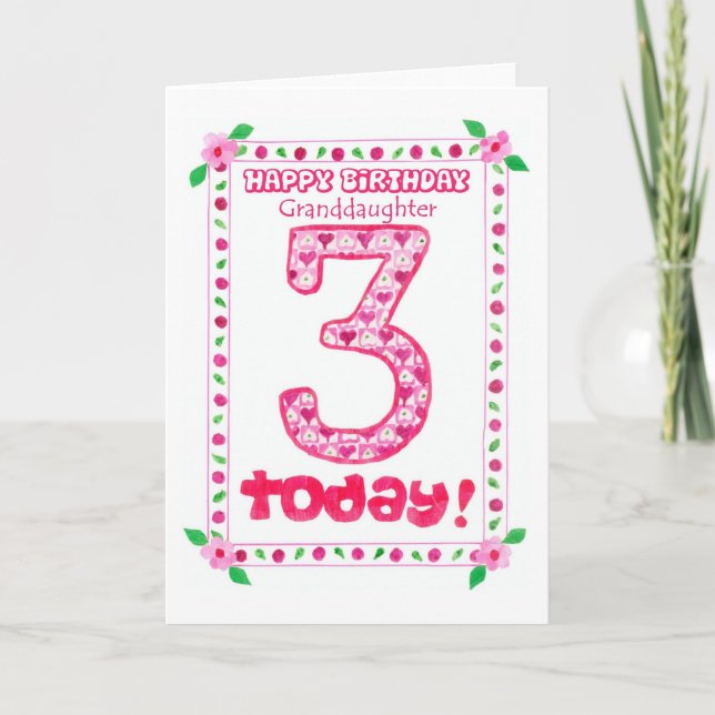3.ª tarjeta de cumpleaños para una nieta (Anverso)