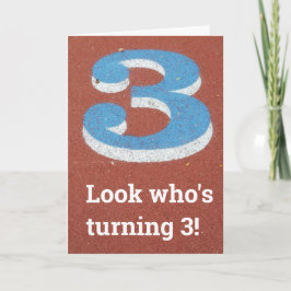3.ª tarjeta de cumpleaños Running Track para niños