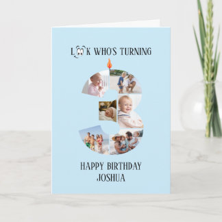 3.ª tarjeta de foto de cumpleaños