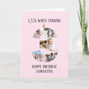 3.ª tarjeta de foto de cumpleaños