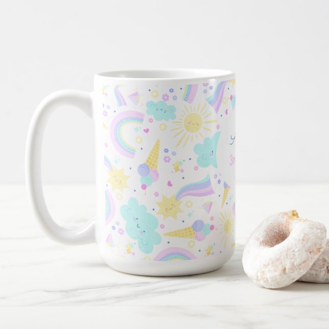 3.ª taza de cumpleaños con un gracioso unicornio. (Con donut)