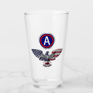 3.ᵉʳ Águila del Ejército con Tumbler de Vidrio Par