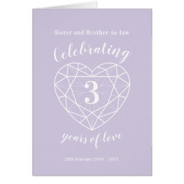 3.ᵉʳ aniversario boda crystal tarjeta de amor de 3
