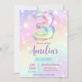 3.ᵉʳ Chica de la invitación de cumpleaños Fiesta d