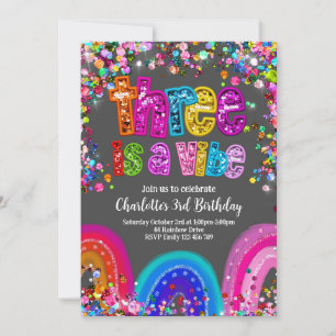 3.ᵉʳ Chicas de la invitación al cumpleaños Fiesta 