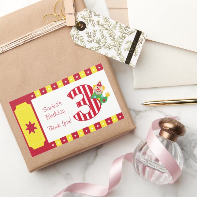 3.ᵉʳ cumpleaños agitando Pegatinas de payasos en c (Regalar)