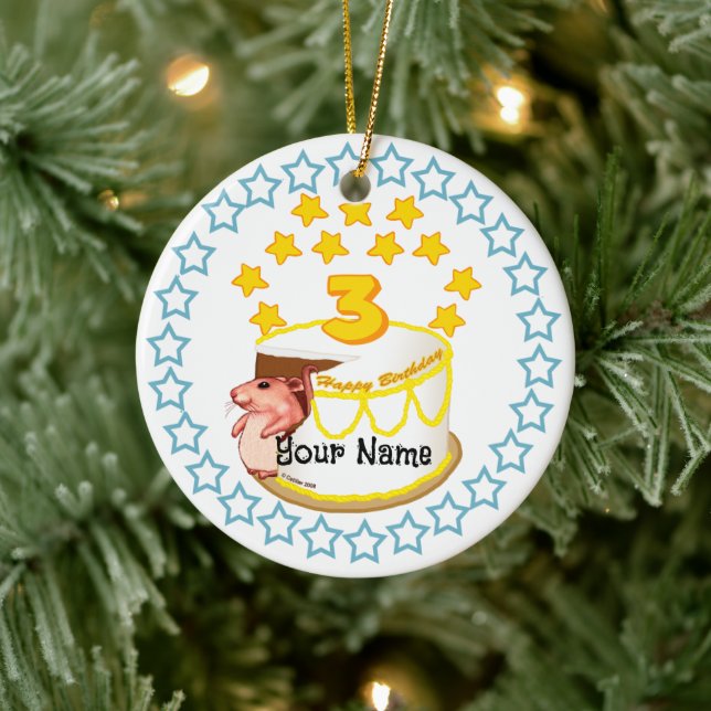 3.ᵉʳ Fiesta de cumpleaños ornamentos de cumpleaños (Árbol)