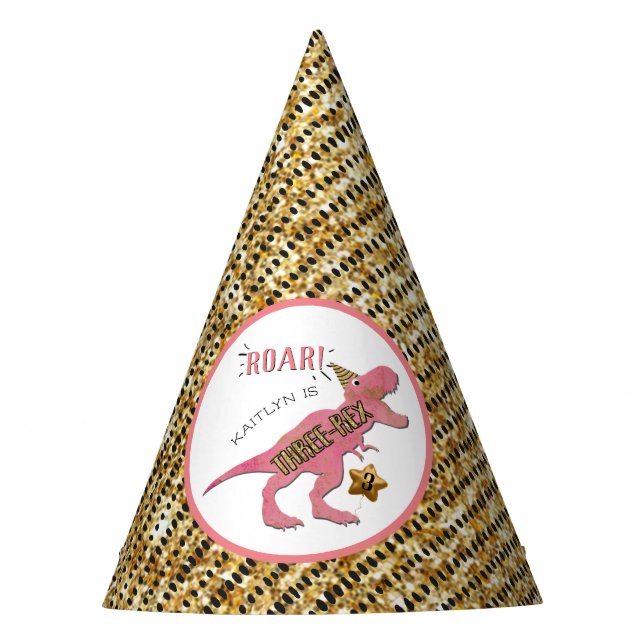 3.ᵉʳ Gorra de Fiesta de cumpleaños de Dinosaurio t (Anverso)
