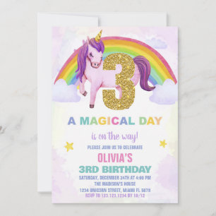 3.ᵉʳ nubes de invitaciones de cumpleaños de Rainbo