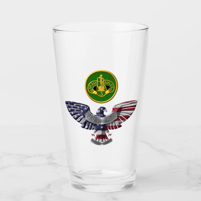 3.ᵉʳ Tumbler De Vidrio De Águila De Regio Armado (Anverso)