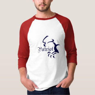 3/4 camiseta del patriota de la manga de raglán
