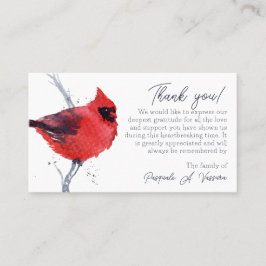 3.54x2.165 Cardinal Funeral Gracias Tarjeta Fotogr