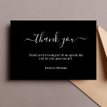 3.5"x5" Gracias Cumpleaños Tarjeta de agradecimien<br><div class="desc">Un diseño minimalista,  elegante y sencillo,  en blanco y negro para agradecer a su familia y amigos. Incluya una foto en el reverso si lo desea. Perfecto para cualquier ocasión,  desde bodas hasta funerales.</div>