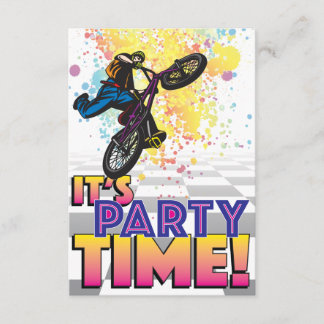 3.5 X 5 Invitación de cumpleaños BMX