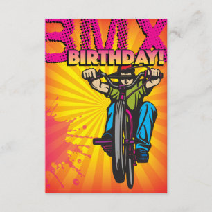 3.5 X 5 Invitación de cumpleaños BMX
