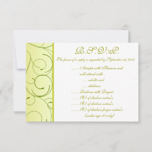 3,5 x 5 R.S.V.P Tarjeta de respuesta Lime Green Pe