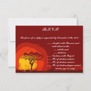 3.5 x 5 Tarjeta de respuesta R.S.V.P Puesta de sol