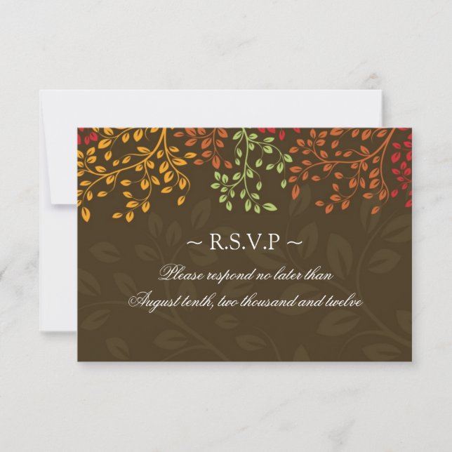 3.5 x 5 - Tarjetas de respuesta de boda otoño (Anverso)
