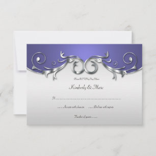 3.5x5 Elegante Morado y Plata RSVP